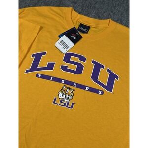 LSU TIGERS T Shirt Men Large Yellow Purple Cotton‎ Graphic NCAA New With Tag